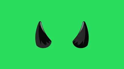 Animation black devil horn . Stock Footage 128419410