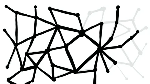 Animation of black dots connecting with lines on white background. Cartoon Stock Footage 329390928