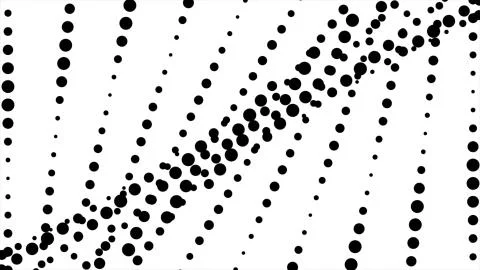 Animation of black dots or points moving on white background. MovingDynamic Illustration