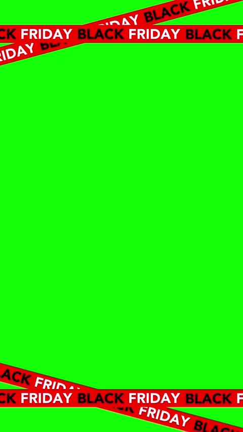 Animation of BLACK FRIDAY Red Ribbons on Green Screen. Stock Footage 319008902