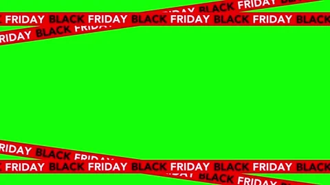 Animation of BLACK FRIDAY Red Ribbons on Green Screen. Video stock 319008905