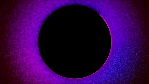 Animation of black hole in middle of the screen with neon light rotation aro Stock Footage 261915143