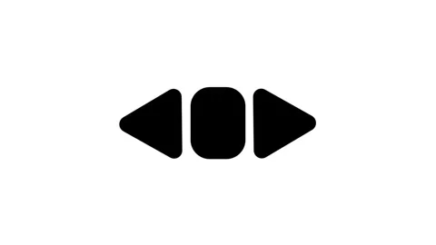 Animation Black Left and Right Arrows with Center Rounded Rectangle on Whit.. Stock Footage 321738373