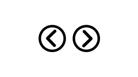 Animation Black left and right arrows inside circles on a white background .. Stock Footage 321854575
