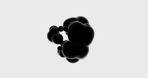 Animation of a black liquid metasphere Stockbeeldmateriaal 264157500