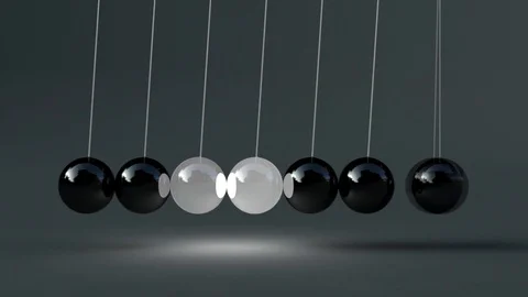 Animation of black newton's cradle | Stock Video | Pond5