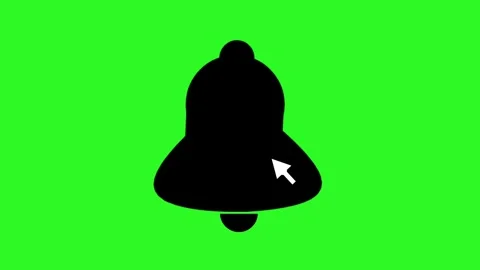 Animation of a black notification bell icon ringing on a green screen. Stock Footage 319663587