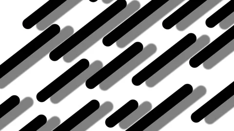 Animation Black Rounded Rectangles Diagonal Pattern with Gray Shadows on Wh.. Stock Footage 321854983