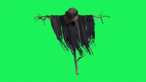 Animation Black scarecrow. Stock Footage 142774873