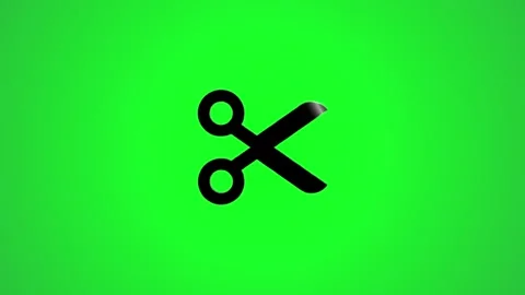 Animation of black scissors icon rotating and tilting on green screen backg.. Vídeos de archivo 346496322