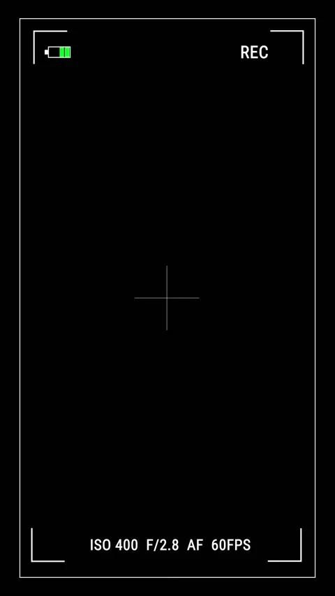 Animation on black Screen. Camera viewfinder animation recording a video. Video Stock Footage 205597763