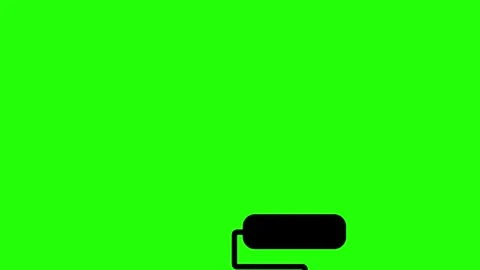 Animation Black Silhouette of a Paint Roller on a Green Screen Background p.. Stock Footage 321792117