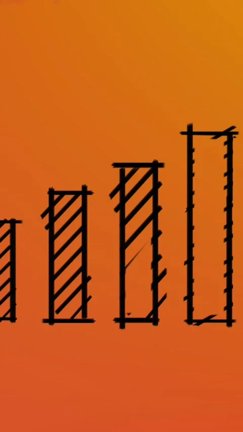 Animation of black statistics with spots on orange background Stock Footage 344803091