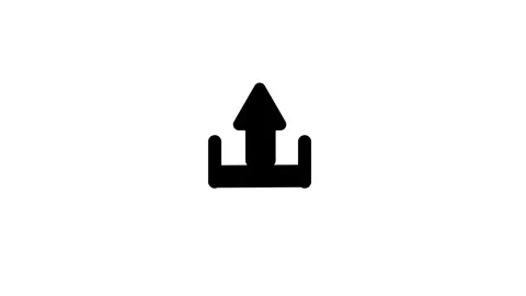 Animation Black upload icon with arrow pointing upwards on a white backgrou.. Stock Footage 321738931