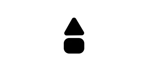 Animation Black Upward Arrow Icon Composed of Triangle and Rounded Square o.. Stock Footage 321738357