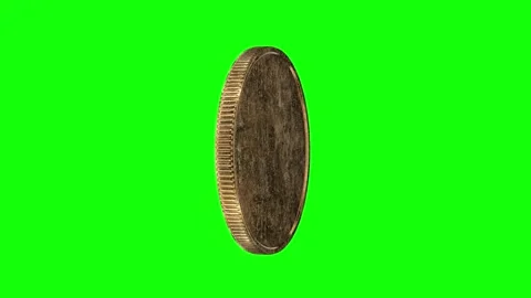 An animation of a blank gold coin rotating with scratches, Stock Footage 333120833