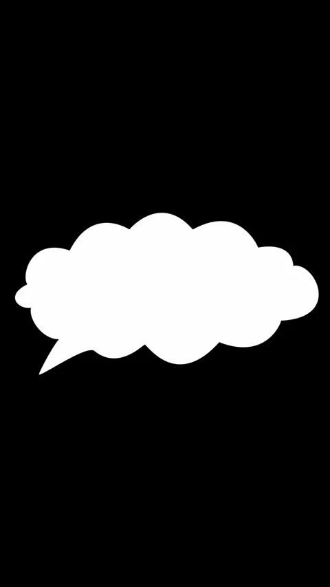 Animation. Blank white speech bubble with space for writting text, on black Stock Footage 320959684