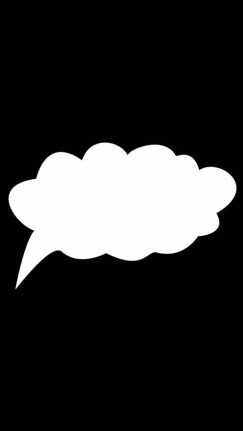 Animation. Blank white speech bubble with space for writting text, on black Stock Footage 321461740