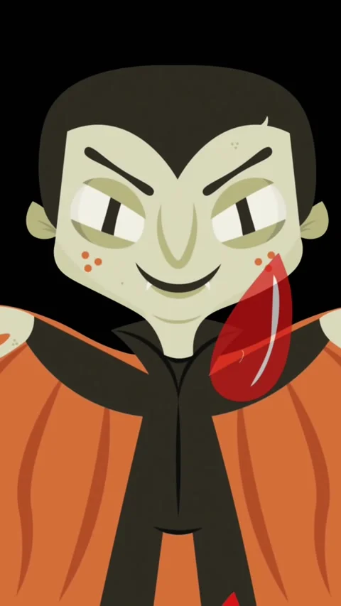 Animation of blood and vampire on black background Stock Footage 324703371