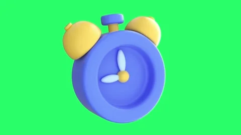 Animation blue alarm clock on green screen. Stock Footage 273728566