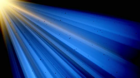 Animation of blue and yellow rays of the sun on a black background shine. Stock Footage 146453217