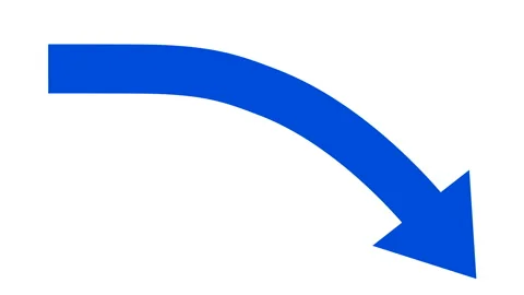 Animation of a blue arrow falling down diagonally on white background Stock-Footage 335584846