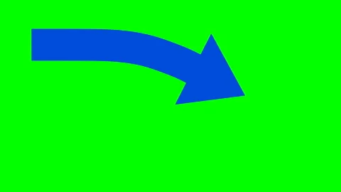Animation of a blue arrow falling down diagonally on chroma key background Stock-Footage 335584847