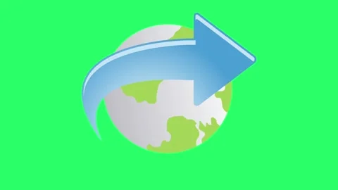 Animation blue arrow on green background. Stock Footage 255954296