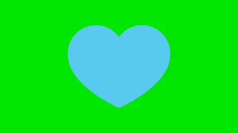 Animation of blue beating  heart icon on green background. Stock Footage 111440640