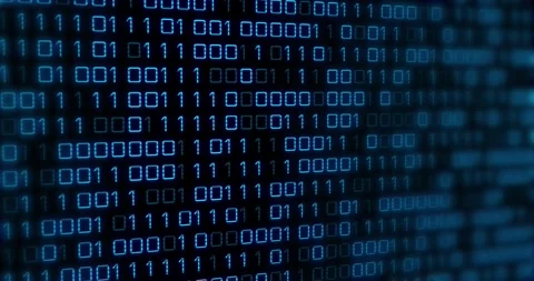 Animation of blue binary code changing on black background Vídeos de archivo 191242847