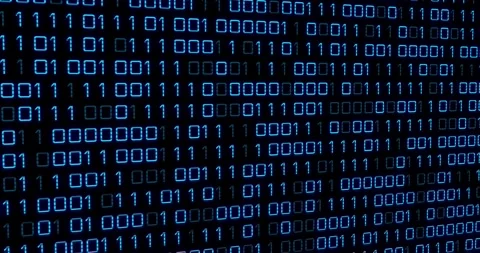 Animation of blue binary code changing on black background Vídeos de archivo 191242963