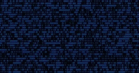Animation of blue binary code changing on black background Vídeos de archivo 191243046