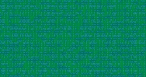 Animation of blue binary code changing on transparent background Video stock 318379664