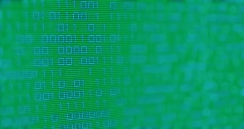 Animation of blue binary code changing on transparent background Stockbeeldmateriaal 347287163