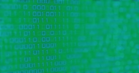 Animation of blue binary code changing on transparent background Stockbeeldmateriaal 347310459