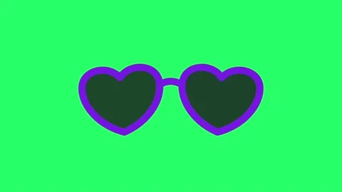 Animation blue black glasses isolate on green screen. Vídeo Stock 232360406