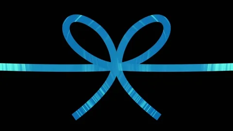 Animation of a blue bow 2 types, an element of product packaging Elegant shi Stock Footage 239093072