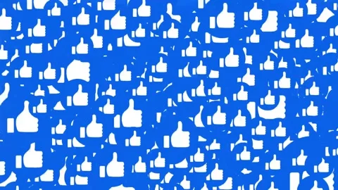 Animation of blue like button transition from green screen Stock Footage 299994069