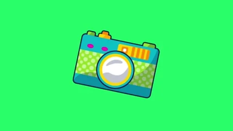 Animation blue camera on green screen. Stock Footage 278665218
