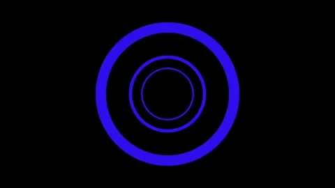 Animation of a blue central oblong smooth loop moving on a black background. Stock Footage 315773720