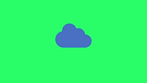 Animation blue clouds isolate on green background. 	 Stock Footage 242862838