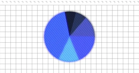 Animation of blue color rotating pie chart over grid pattern against white Stock Footage 330771829