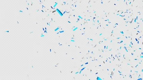 Animation of blue confetti on transparent background. Stock Footage 325389693