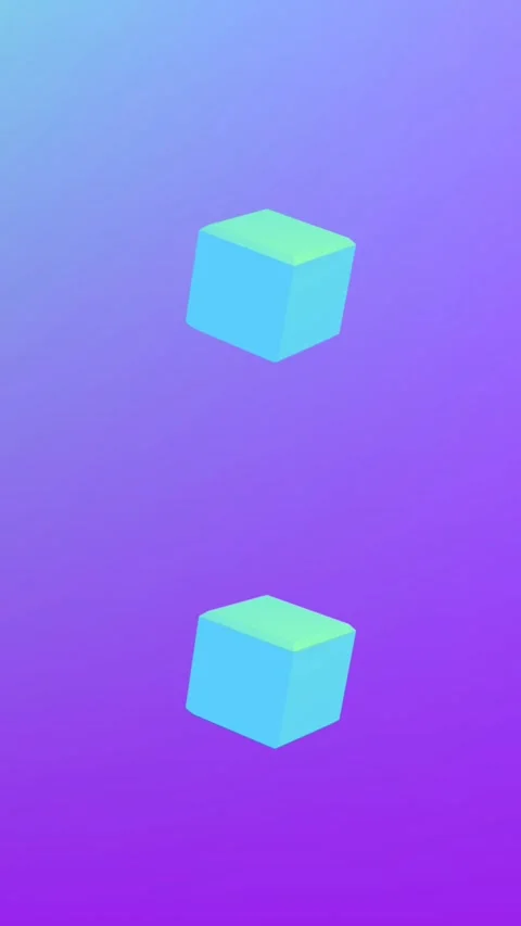 Animation of blue cubes repeated on purple background Stock Footage 323783551