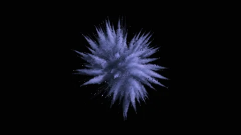 Animation of a blue explosion of a powder. Stock Footage 89727126