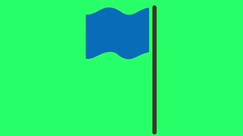 Animation blue flag isolate on green screen. Stock Footage 232360324
