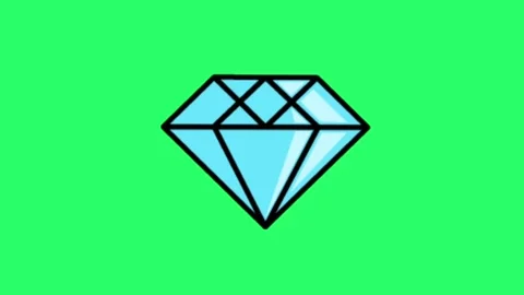 Animation blue gem on green screen. Stock Footage 278665217