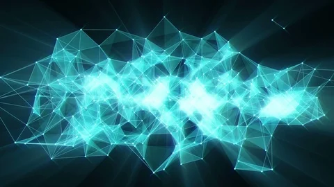 Animation of blue glowing plexus network transforming to neon text "Ethereum" Stock Footage 103115189