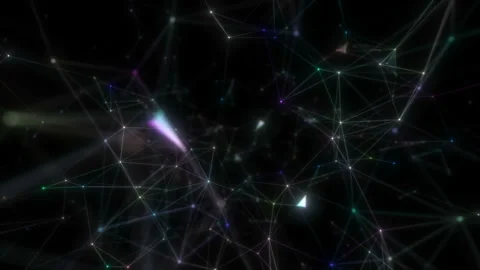 Animation of blue glowing plexus network transforming to neon. Abstract Stockbeeldmateriaal 114257799