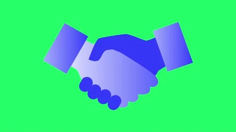 Animation blue hand icon infographic object on green screen. Stock Footage 235875662